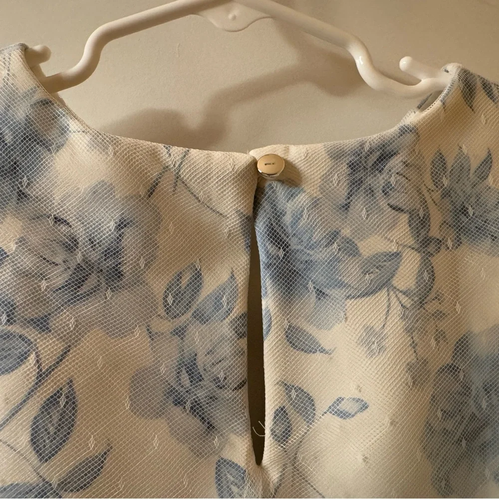 NWOT GB Girls Tulle White And Blue Floral Dress Size Small